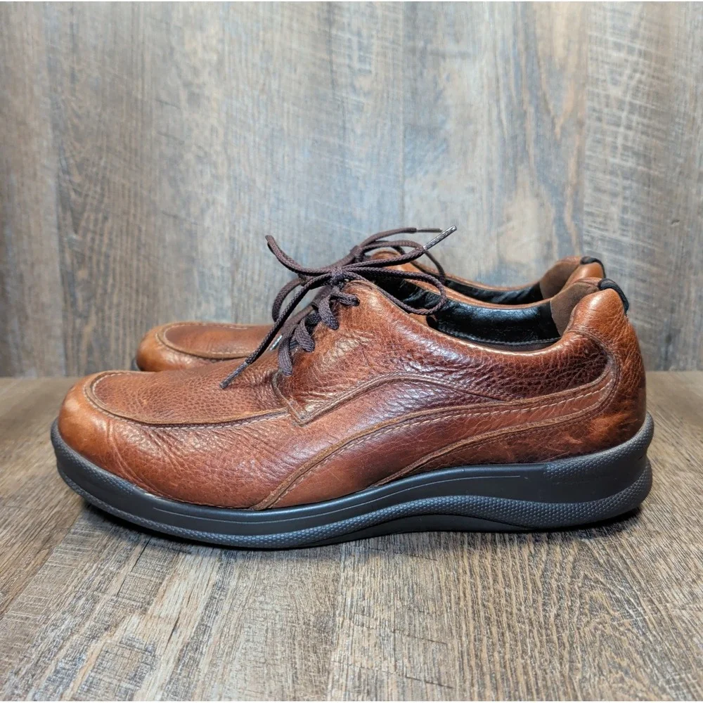 SAS Move On Leather Walking Comfort Shoes Brown Moc Toe Mens US 12 W Made in USA